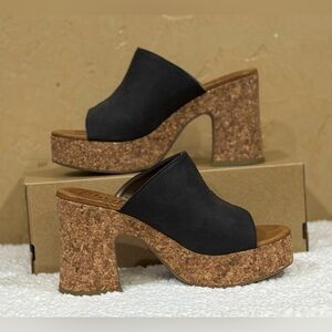 Blowfish Poznan Black Chunky Cork
Platform Heel Slides - Size 9
